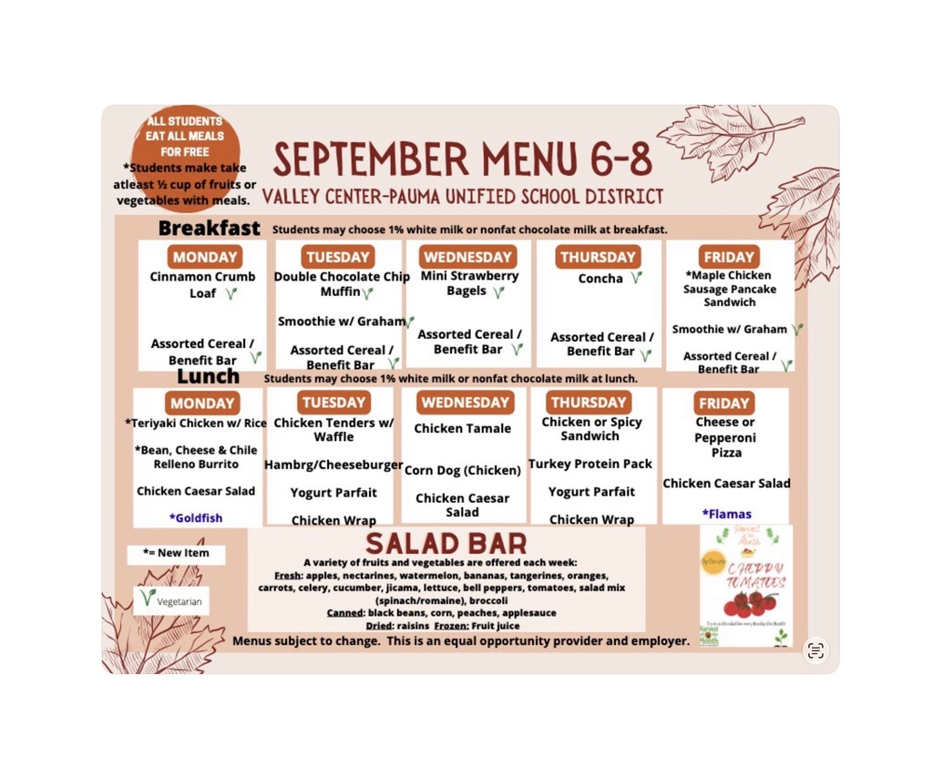 CNS Food Menu September 