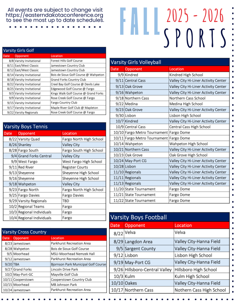 Fall Sports 25 - 26