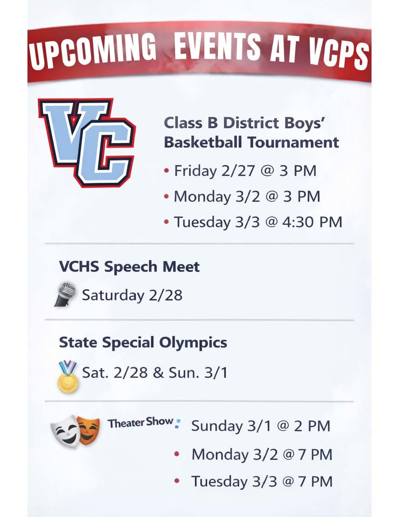 Upcoming Events at VCPS