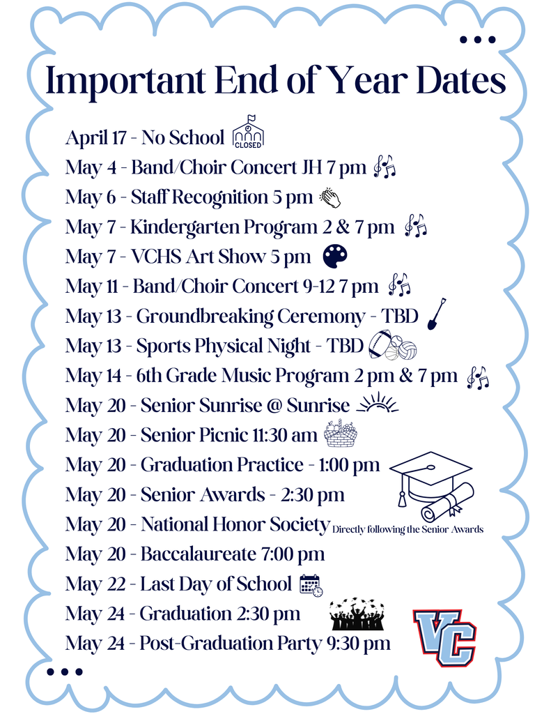 End of Year Schedule