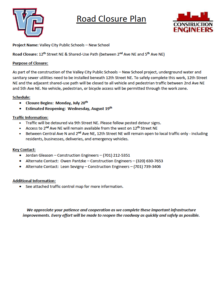 Road Closure Plan