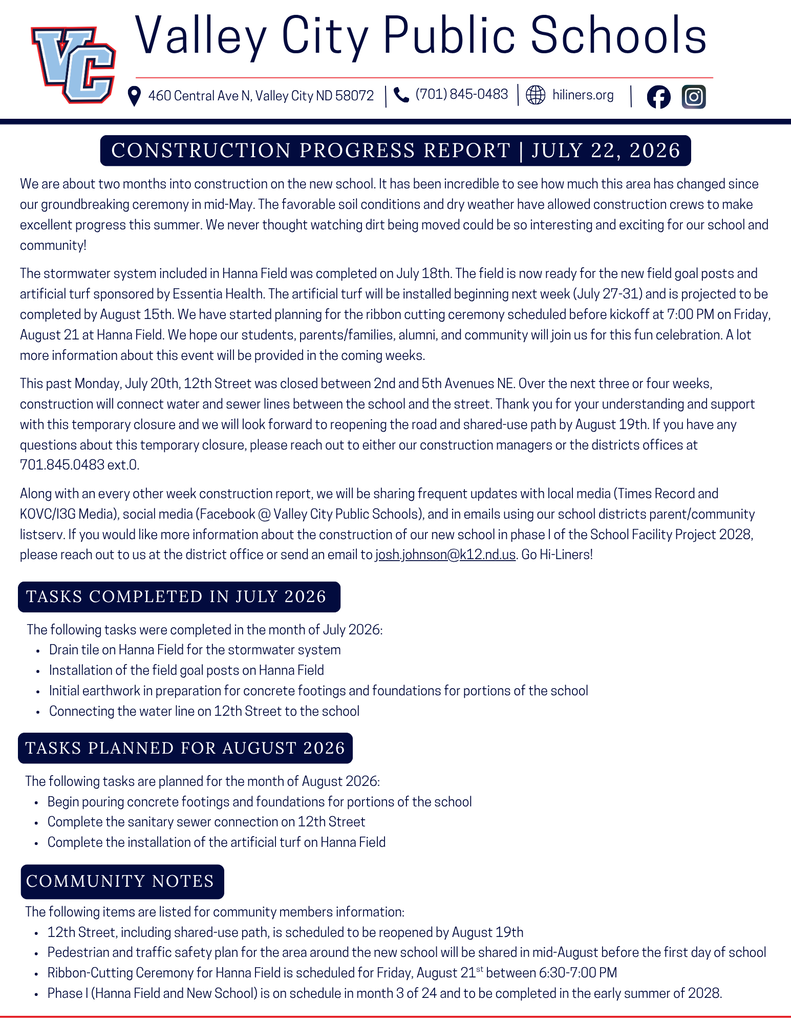 Construction Facility Report 07.22.2026