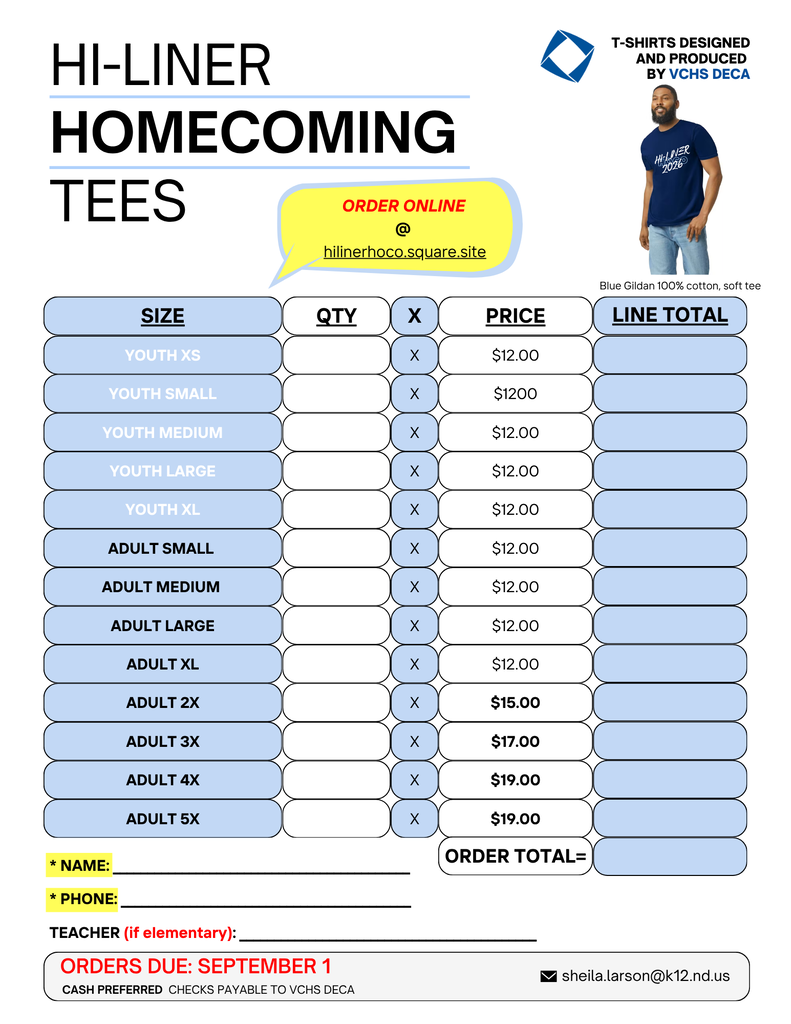 2026 Homecoming Order Form