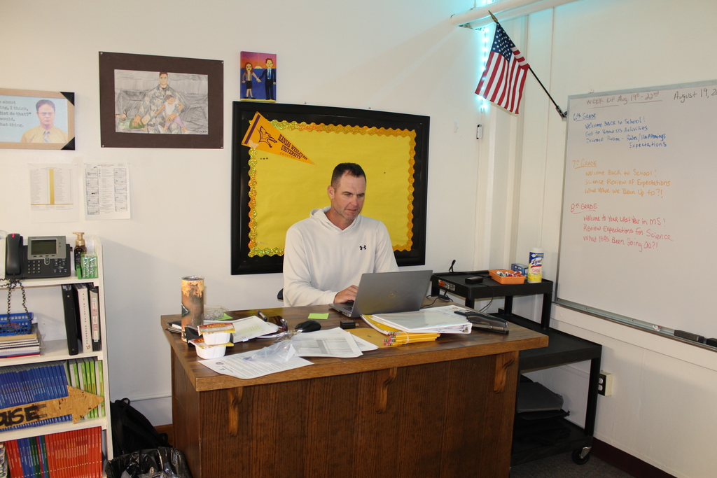 Mr. Courter working