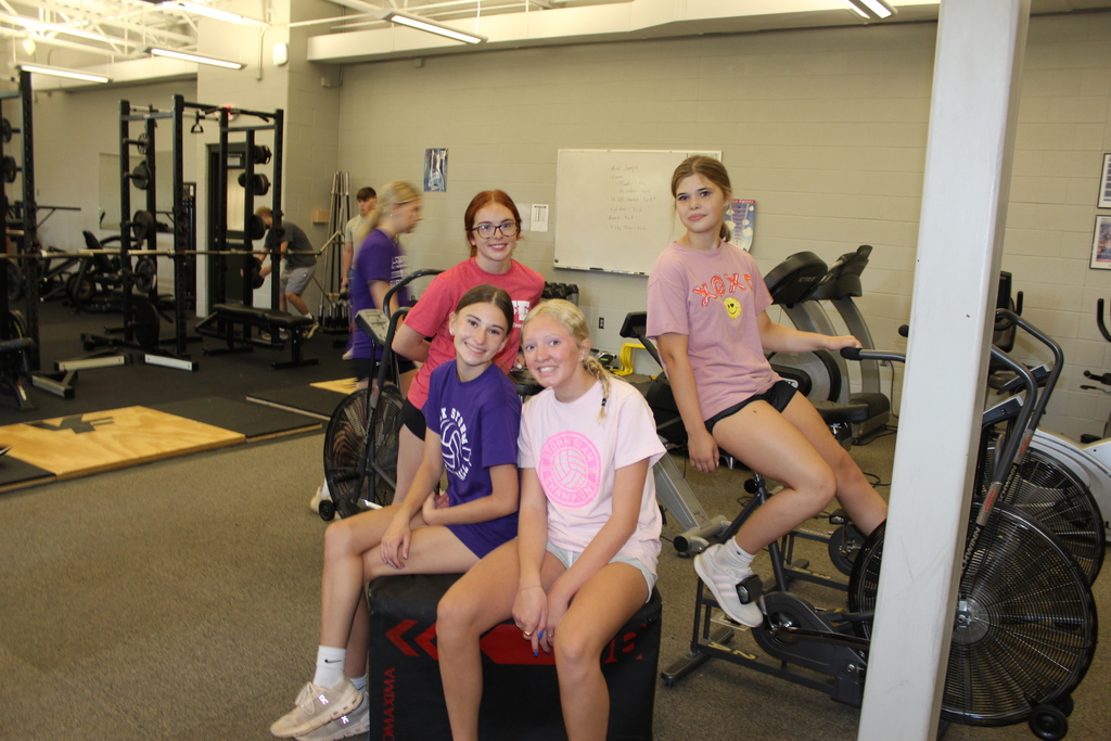 Girls in weight room