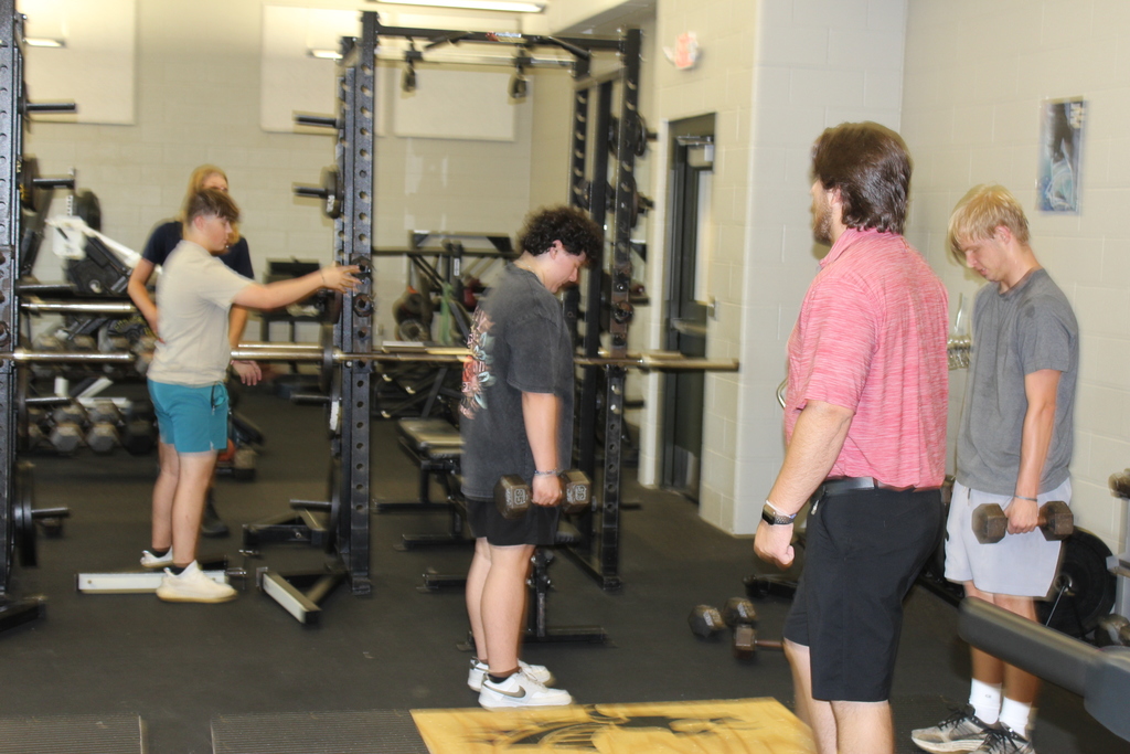 Guys in weight room