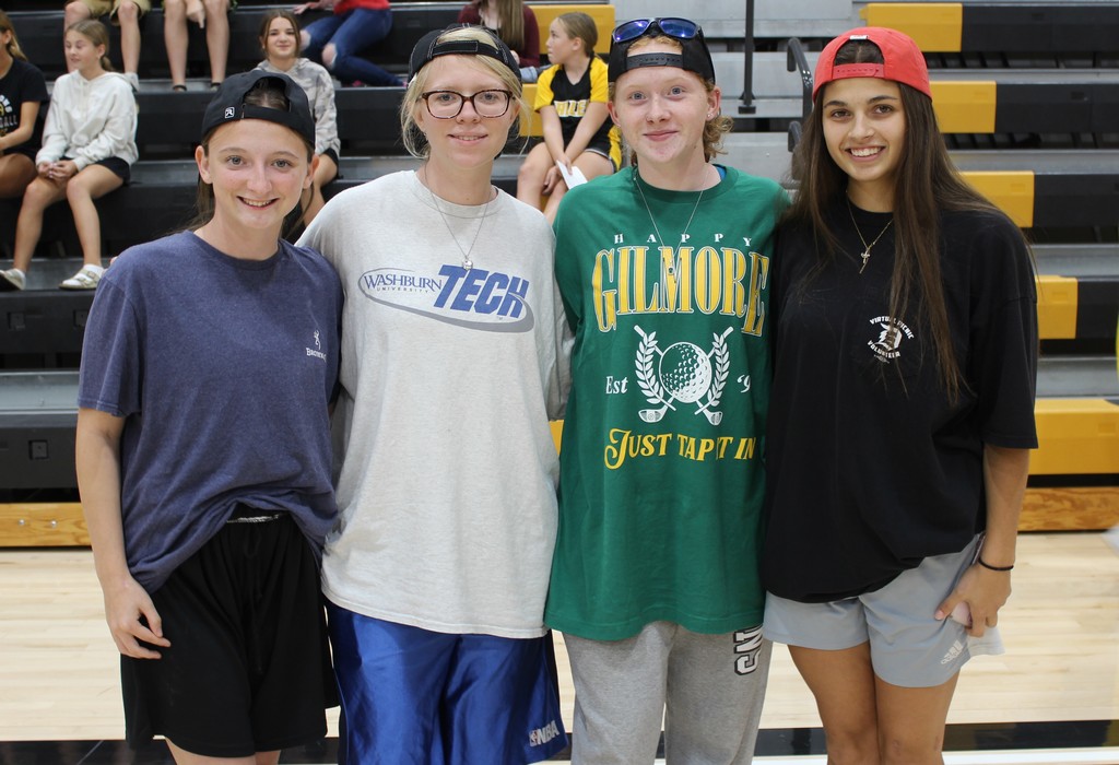 4 girls college shirts