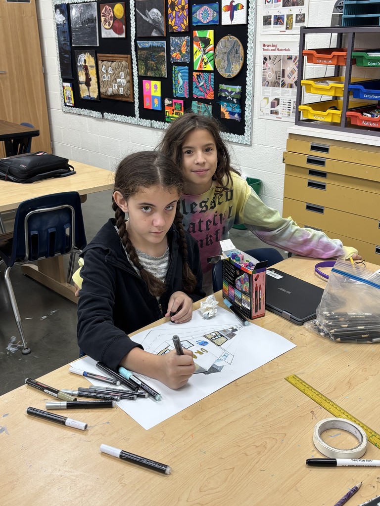 Twins in Art Class