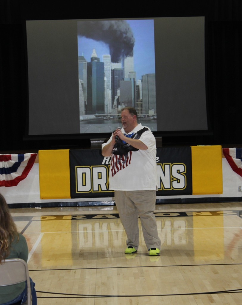 Chris singing God Bless the USA