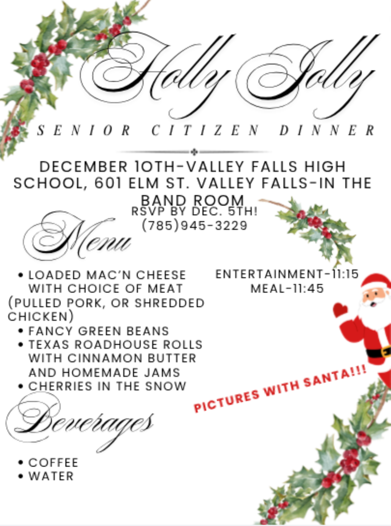 Senior Citizen Dinner Dec. 10th