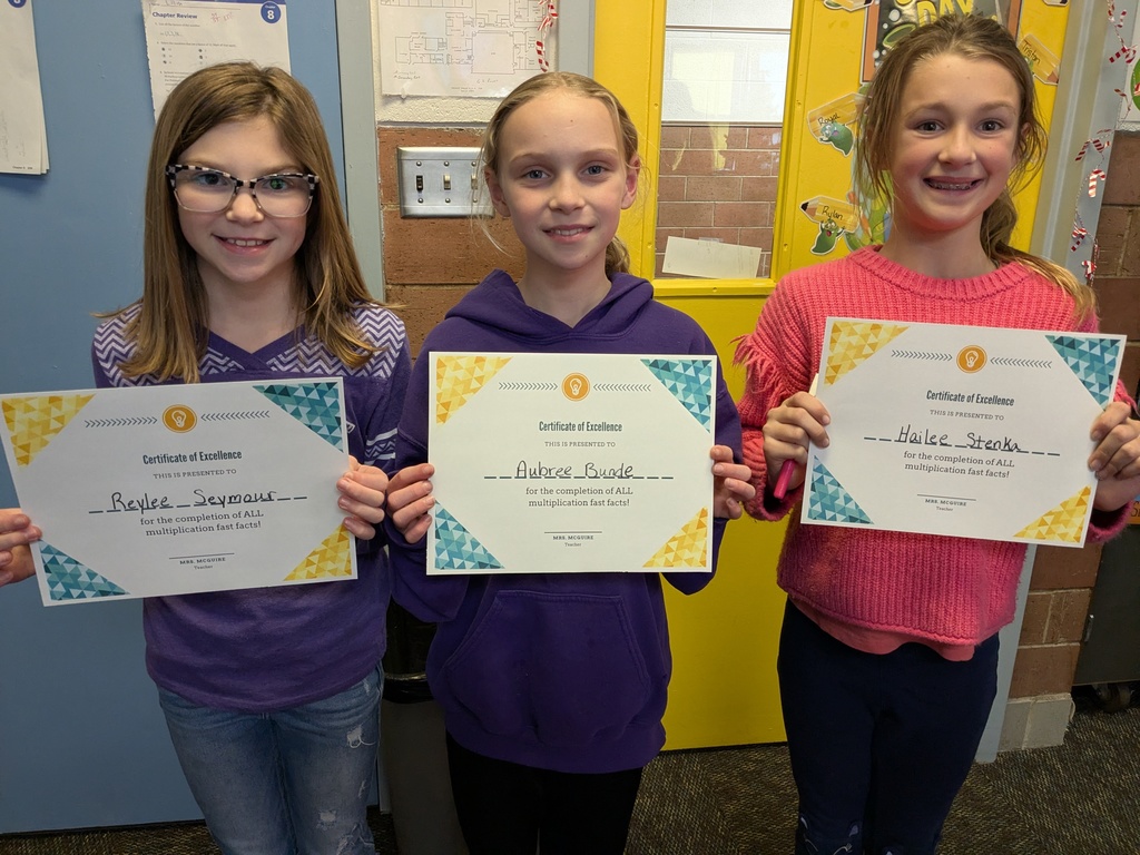 3 Winners of Multiplication Facts