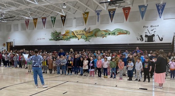 Students practice songs