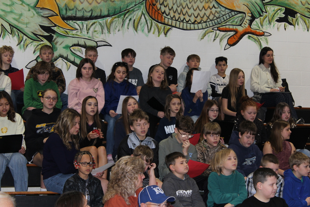 Middle School students reciting