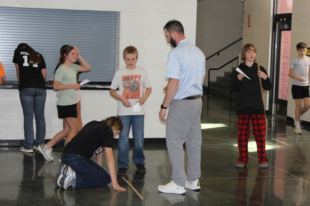 Mr. Courter with students