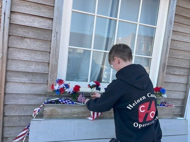 Working on flower box