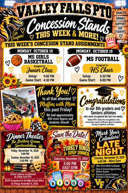 Concession Stand Assignments plus more