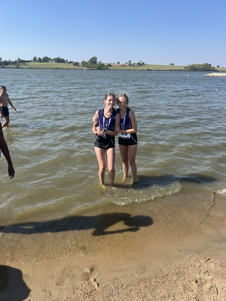 The team cooling off after the race