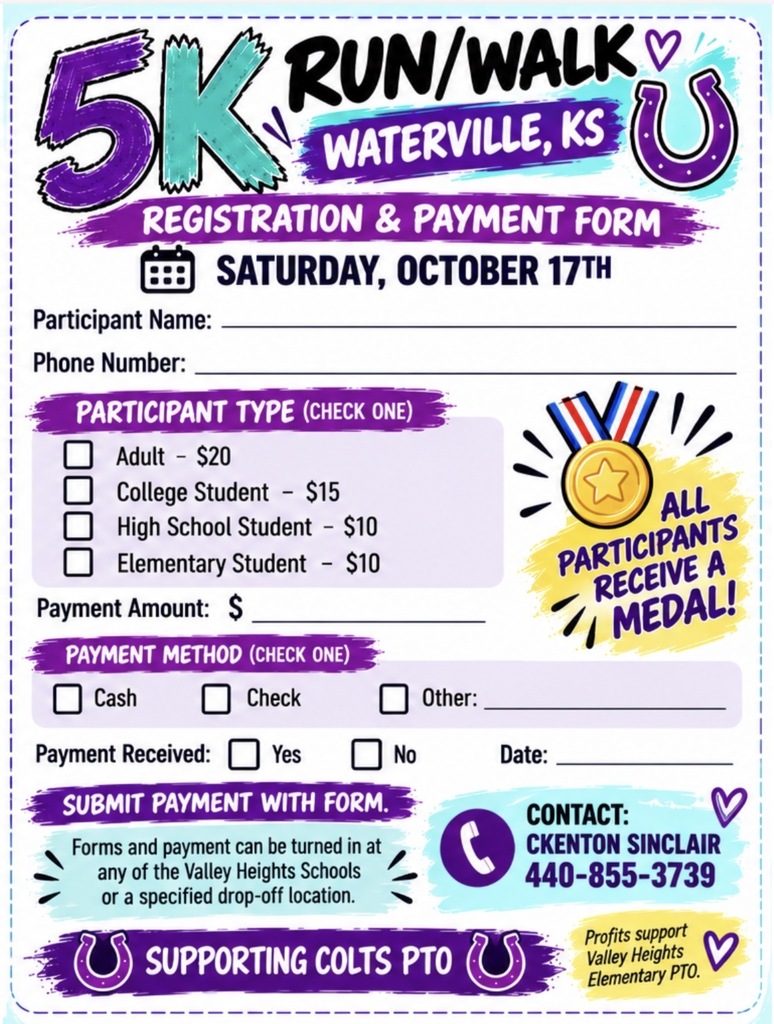 5K Run/Walk Registration & Payment Form