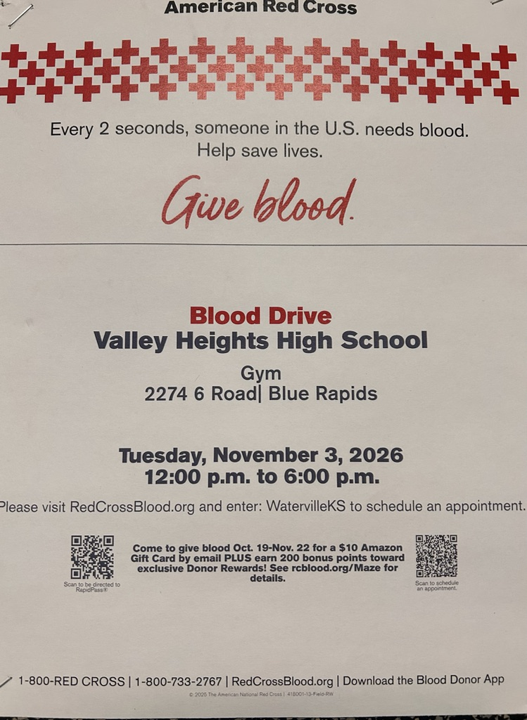 Red Cross blood drive 11/3 in the high school gym