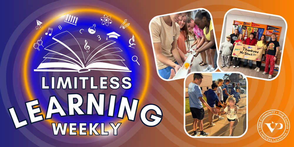 At Valley Park High School, the Leadership program has grown and evolved over the years. Today, leadership is not just something students talk about. It is something they actively practice every day.  Students in the class regularly step outside the high school building to lead projects and build connections across our One Campus. Throughout the year, leadership students organize and support a wide range of activities that bring energy and encouragement to younger learners.  Some of these initiatives include the Habit the Hawk event with Elementary Specialist Ms. Kulick, helping with the 1 Million Books celebration for kindergarten through second grade and cheering on students during the Hawk Run organized by Coach Menley. Leadership students also help create positive moments through events like High-Five Day with Dr. Burd and the beloved Pumpkin Project, which involves support from teachers across the elementary school.  Students also share their own interests and creativity with younger learners through activities like Hobby Lessons with Mrs. Doerr and Ms. Fox, decorating classrooms during Deck the Desk with the second grade team and celebrating literacy during Read Across America with elementary teachers. They also assist with reading initiatives like If You Give a Kid a Book with first grade and help organize fun spirit events like Cereal Day with Ms. Wirick.  Leadership teacher Gerrie Robards believes these experiences help students understand that leadership is something anyone can grow into.  “Leadership isn’t something reserved for a few students, it’s something every student can learn,” Robards said. “Our program helps students discover their voice, develop their strengths, and use those abilities to make a lasting impact in our school, our community, and beyond.”  For Leadership Intern Kaylie Kearns, the program has made a lasting impact. After completing Leadership I and II, Kaylie now serves in the program’s third level as an intern, helping guide younger students while continuing to grow her own leadership skills.  “Leadership has shaped me into the person I am today,” said Kearns. “It has helped me understand what it truly means to lead with heart and service. I know that the lessons I have learned through this program will stay with me long after I leave VP.”  Through these experiences, Valley Park students are learning that leadership is about service, connection and making a positive impact on others. It is one more example of Limitless Learning in action across our One Community.