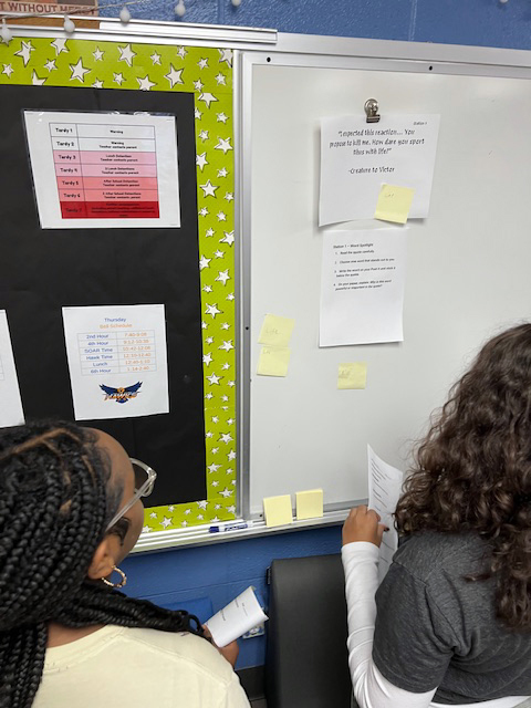 Our students dove into Frankenstein by reading six key passages between Victor and his Creature. They explored how word choice sets the mood and discovered how language itself fuels the conflict in the story. #LimitlessLearning #VPPride