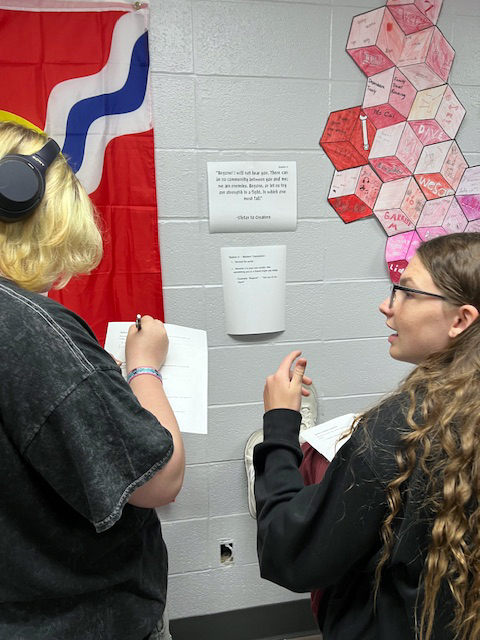 Our students dove into Frankenstein by reading six key passages between Victor and his Creature. They explored how word choice sets the mood and discovered how language itself fuels the conflict in the story. #LimitlessLearning #VPPride