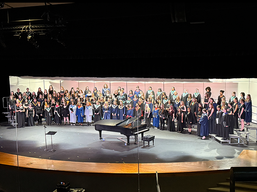 Seniors Isabel Inman and Jermisha Lewis were selected for the All District Choir this fall. After performing a prepared solo and sight-reading at auditions in early October, they earned top scores and a spot in the District 5 Honor Choir, which performed on November 8. Congrats, Izzy and Jermisha. 💙🧡 #VPPride