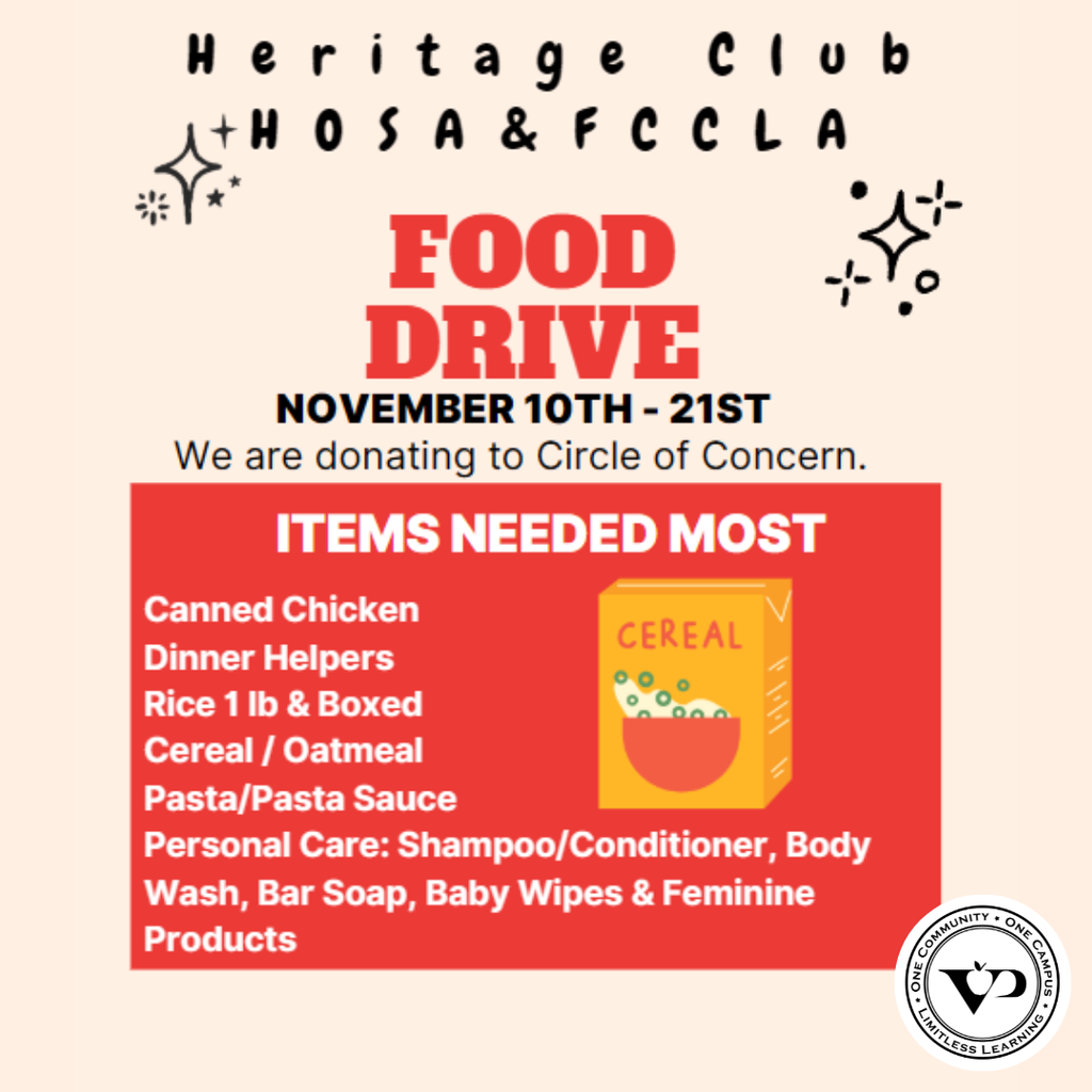 Valley Park’s Food Drive is still going strong through 11/21! All VPSD schools are collecting non-perishable items to support local families this holiday season. Drop donations in the collection boxes at each school. 💙🧡 #OneCommunity #VPPride