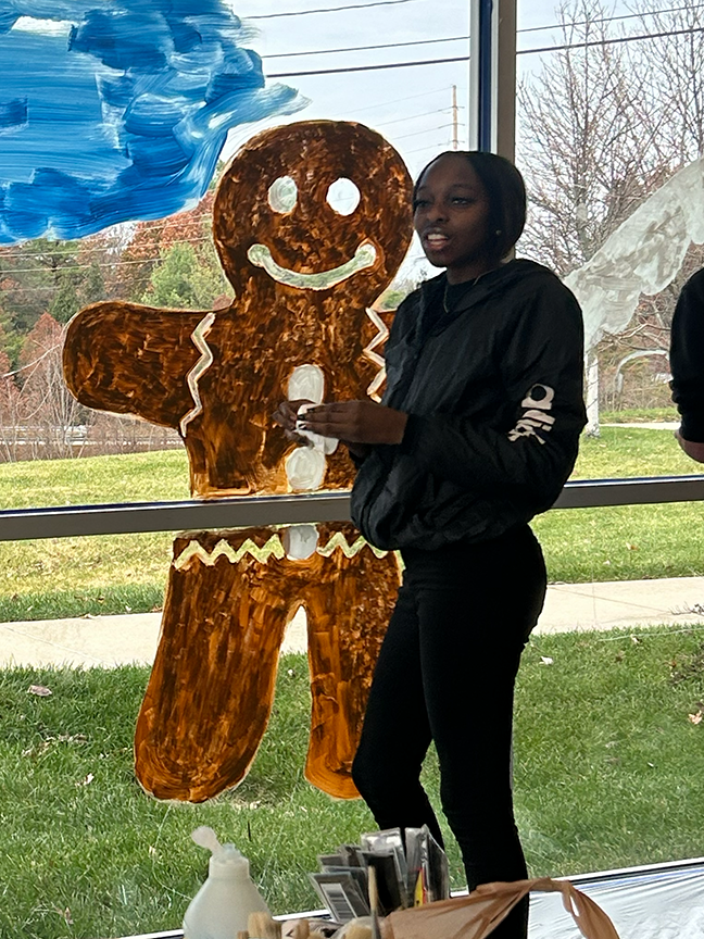 ❄️🎨 Our Art II & Printmaking students took their creativity on the road, painting a Winter Wonderland on the windows at Twin Oaks City Hall! A fun way to share their talent and spread some seasonal magic. 💙🧡 #VPPride #OneCommunity