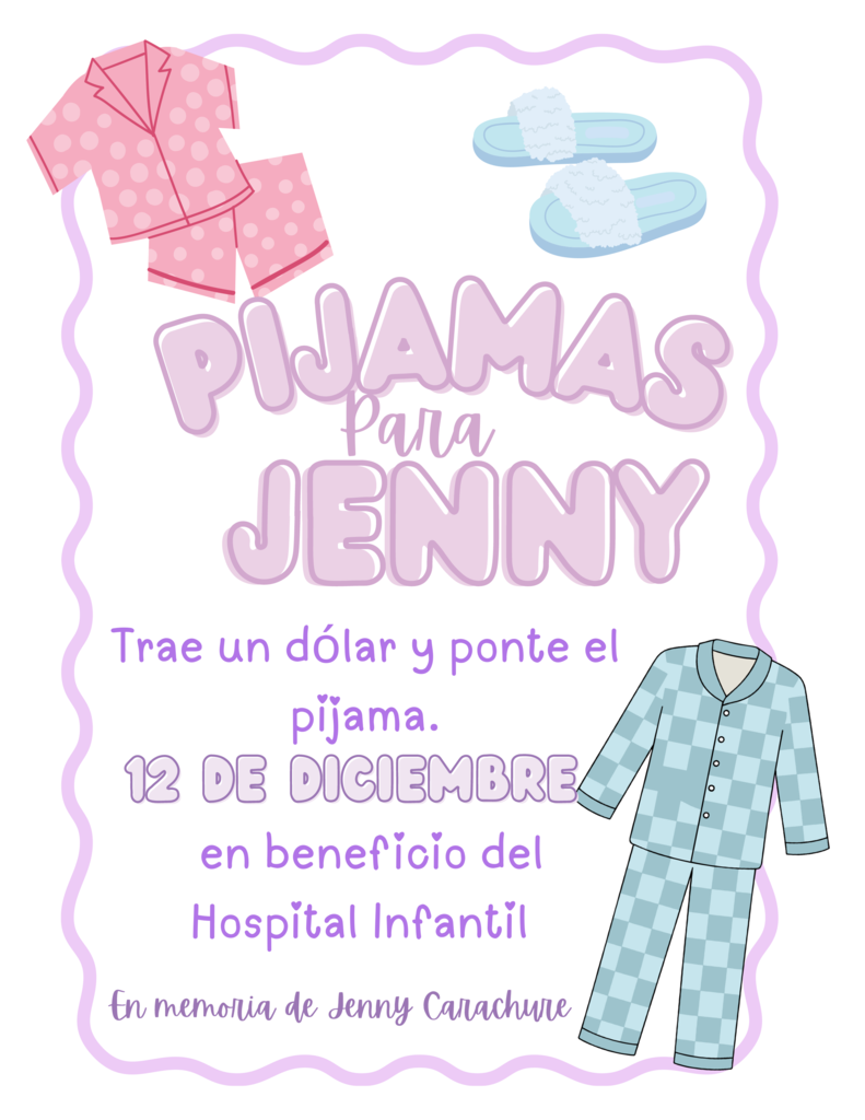 Help us support the St. Louis Children's Hospital in memory of VPES student Jenny Carachure. Bring a dollar and wear PJs on December 12th. Help make Jammies for Jenny a success! #VPPride #JammiesForJenny