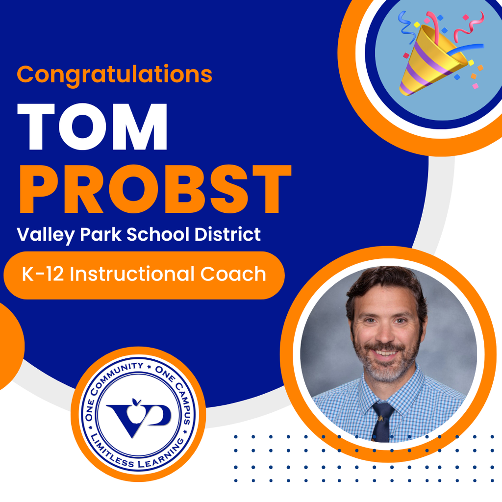 🎉 Big news for Valley Park! 🎉Please help us welcome Tom Probst in a new role for the 2026-2027 school year as our newest K-12 Instructional Coach! Tom brings a strong mix of classroom experience, a thoughtful, data-informed approach to teaching, and deep roots right here in our district. We’re excited to have Tom join our Teaching & Learning Team and can’t wait to see the impact he’ll make. 💙🧡 Please help us welcome, Tom! #VPPride #OneCommunity