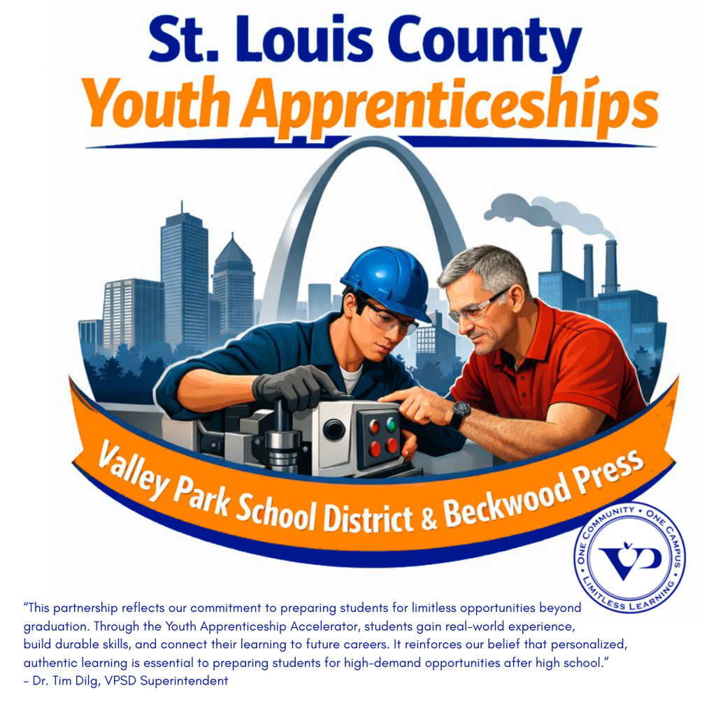 “This partnership reflects our commitment to preparing students for limitless opportunities beyond graduation,” said Dr. Dilg, Superintendent of Valley Park School District. “Through the Youth Apprenticeship Accelerator, students gain real-world experience, build durable skills, and connect their learning to future careers. It reinforces our belief that personalized, authentic learning is essential to preparing students for high-demand opportunities after high school.”