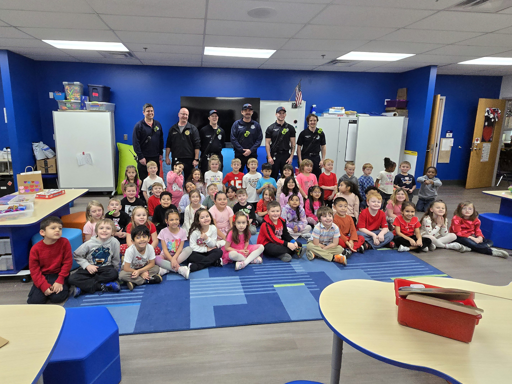 We felt the love last Friday! ❤️🚒The VPFD stopped by to surprise our kindergarteners with Valentine’s Day treats, including candy, coloring pages and stickers. #OneCommunity 