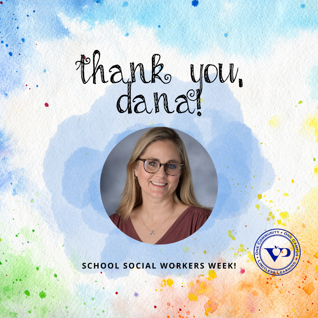 This week, we’re celebrating School Social Worker Week and sending a huge thank you to our incredible school social worker, Dana Evans. 💙🧡 Dana is a steady presence for our students and families, offering support, guidance and a listening ear whenever it’s needed. We are so grateful for the care, heart and dedication she brings to our One Community. Thank you, Dana, for all you do for our students and staff. 💫 #VPPride #SchoolSocialWorkerWeek