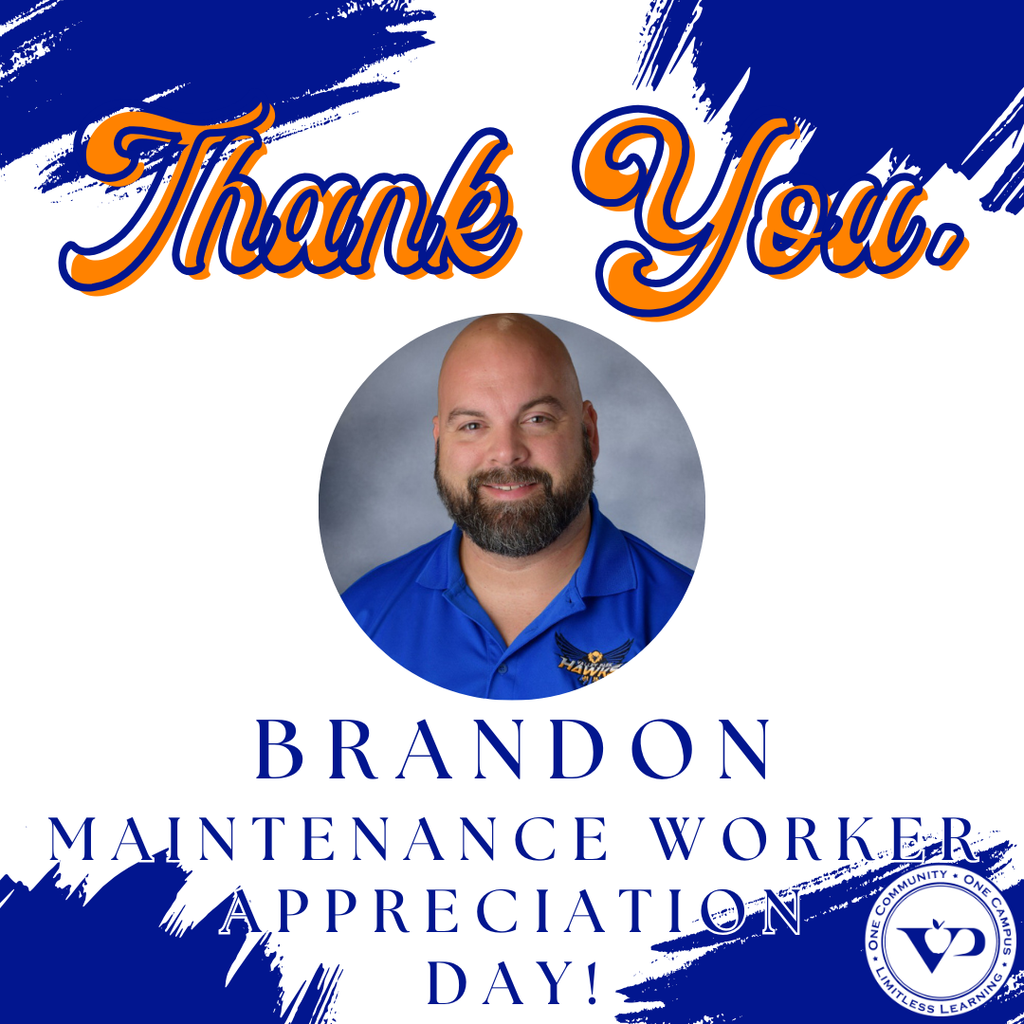 Happy Maintenance Appreciation Day to our Lead Maintenance Technician, Brandon! Thank you for everything you do to keep our campus running smoothly each day. We appreciate you! #VPPride