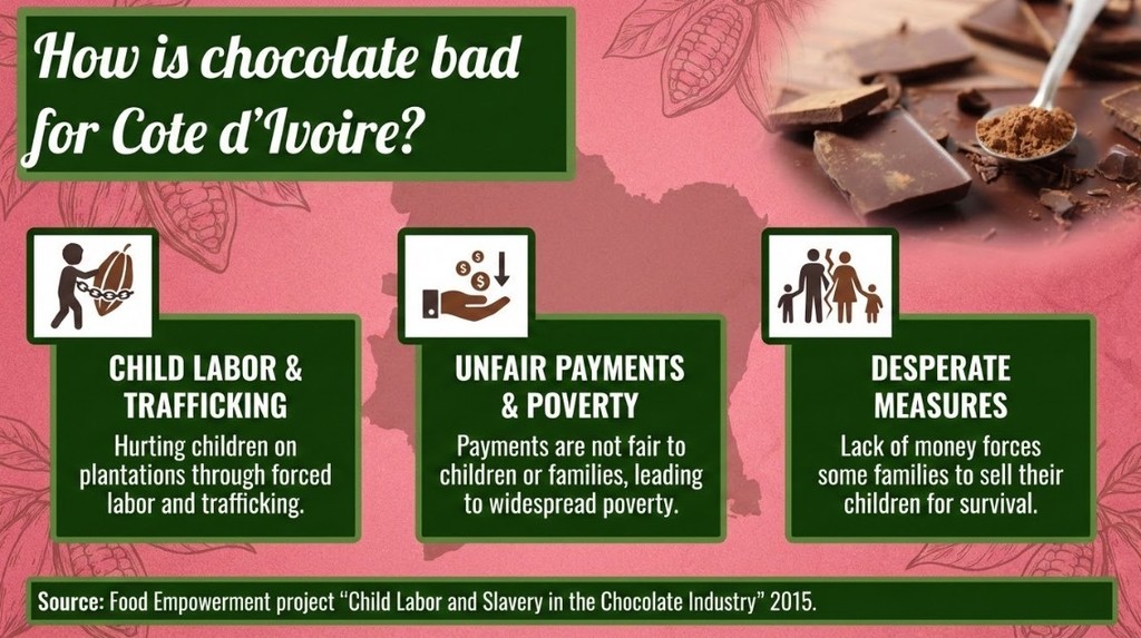 how is chocolate bad for Cote d'Ivoire?