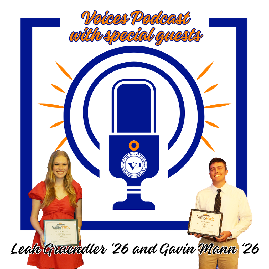 🎙️ New Episode Alert! 🎙️Episode 6 of Voices is here, and it’s all about the impact of the Valley Park Education Foundation on our high school students. Hear from awardees Leah Gruendler '26 and Gavin Mann '26 as they share their experiences at Valley Park High School and what’s ahead after graduation. This episode highlights how community support helps our students grow, explore and succeed. Take a listen and see how our One Community is making a lasting difference 💙🧡 #VPPride #OneCommunity #LimitlessLearning
