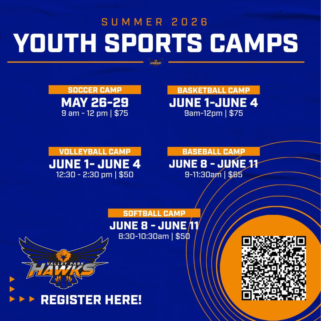 There’s still time to sign up for Youth Summer Sports Camps at Valley Park! ☀️⚾🏀 Don’t miss out on a great opportunity for kids to stay active, build skills, and have fun with friends this summer. Spots are filling up—secure yours today!