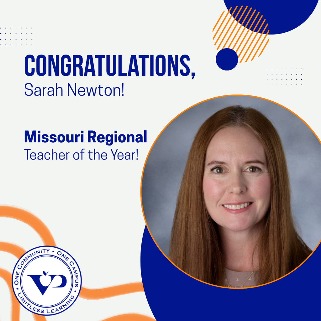 🎉 Congratulations to Sarah Newton! After being named Valley Park Teacher of the Year, she has been selected as one of just 10 Missouri Regional Teachers of the Year in the St. Louis region and is now eligible to apply for 2027 Missouri State Teacher of the Year. 💙🧡 #VPPride