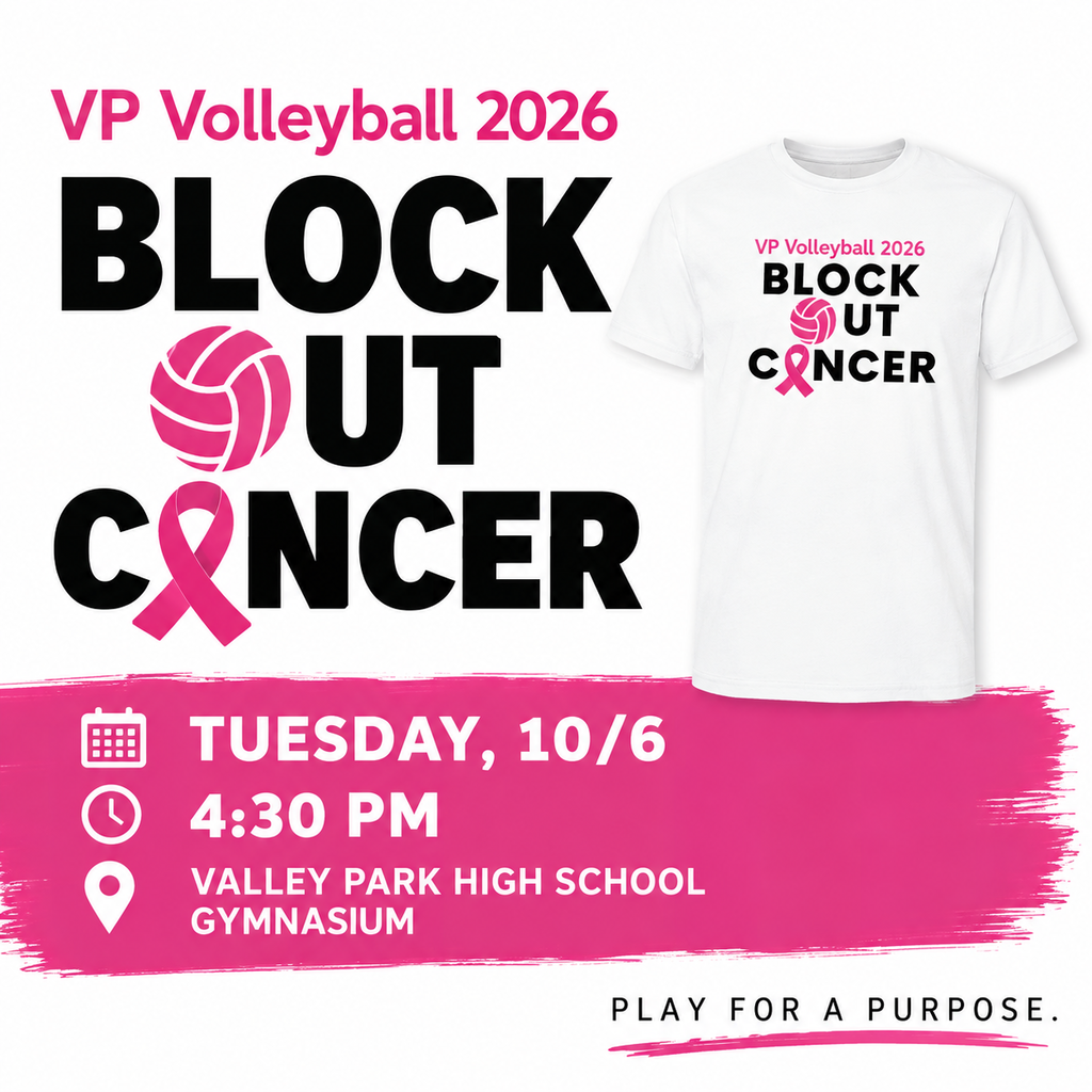 💗🏐 BLOCK OUT CANCER! 🏐💗  Join VP Volleyball for our Block Out Cancer Game as the Hawks take the court for a great cause!  📅 Tuesday, October 6 ⏰ 4:30 p.m.  Want to show your support? Block Out Cancer shirts are available for just 6 more days! Grab yours and wear your pink to the game!  👕 Order your shirt here  Come cheer on the Hawks as we play for a purpose! 💗  #VPPride #BlockOutCancer #PlayForAPurpose #GoHawks