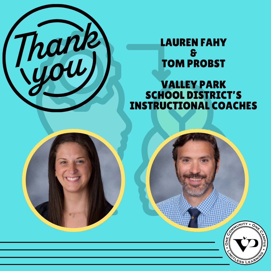 💙🧡 Happy National Instructional Coaches Day!  Today, we recognize our outstanding district instructional coaches, Lauren Fahy and Tom Probst. Their guidance, collaboration and encouragement help our educators grow, strengthen instruction and create meaningful learning opportunities for every student.  Thank you, Lauren and Tom, for supporting our team and helping make Limitless Learning possible across Valley Park!  #VPPride #InstructionalCoachesDay #LimitlessLearning