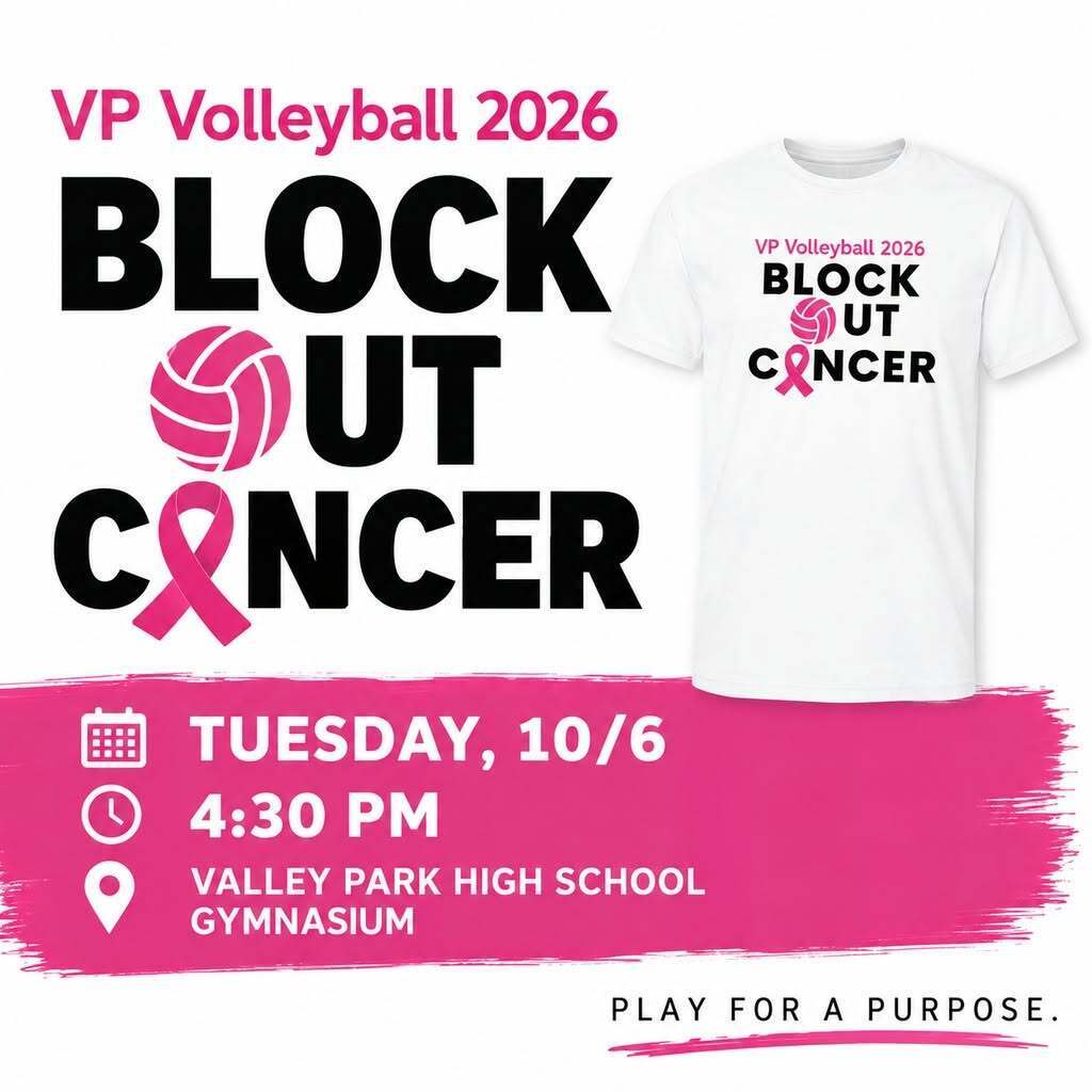 🏐 BLOCK OUT CANCER! 💗 Join us Tuesday, Oct. 6 at 4:30 p.m. for our Block Out Cancer Volleyball Game! Wear pink, cheer on the Hawks and help support the fight against breast cancer. Donations will be collected at the door to benefit Susan G. Komen. #VPHawks #BlockOutCancer