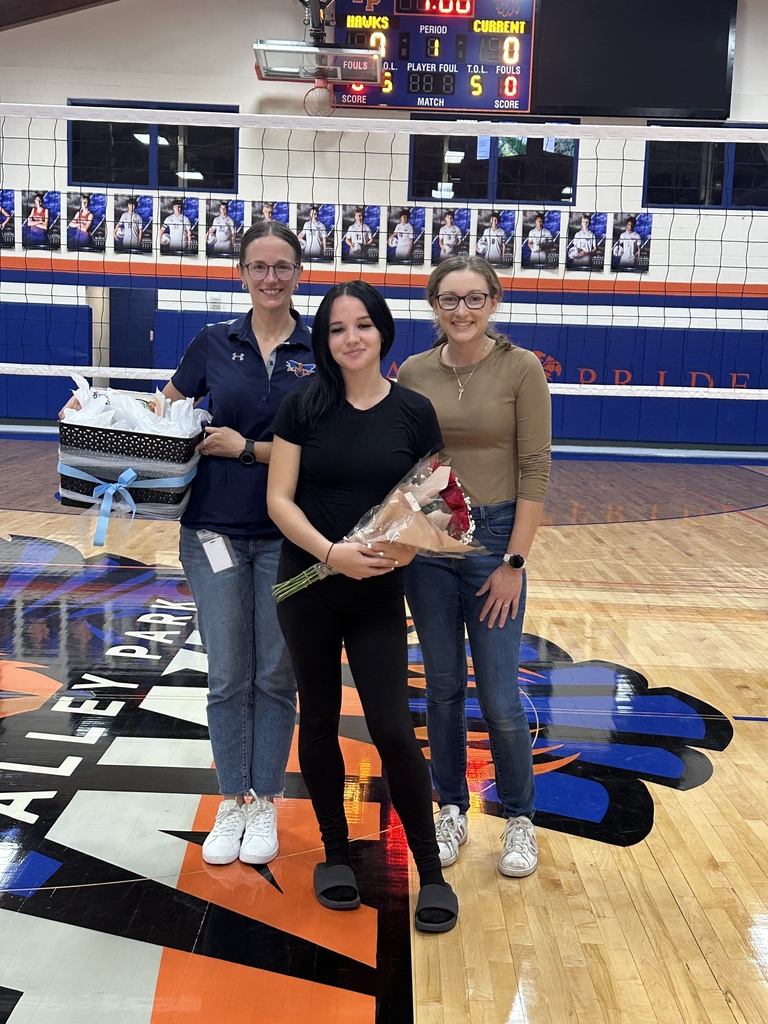 Tonight was all about celebrating our seniors! 💙🧡  We were proud to recognize Kate and Kimberly, our volleyball and cross country seniors, for their dedication, hard work and the impact they’ve made on their teams throughout their time at Valley Park.  These two have given us so much to cheer for, and tonight it was our turn to celebrate them!  Congratulations, ladies! We’re so proud of you and can’t wait to see you finish your senior seasons strong! 🧡💙  #VPPride #GoHawks