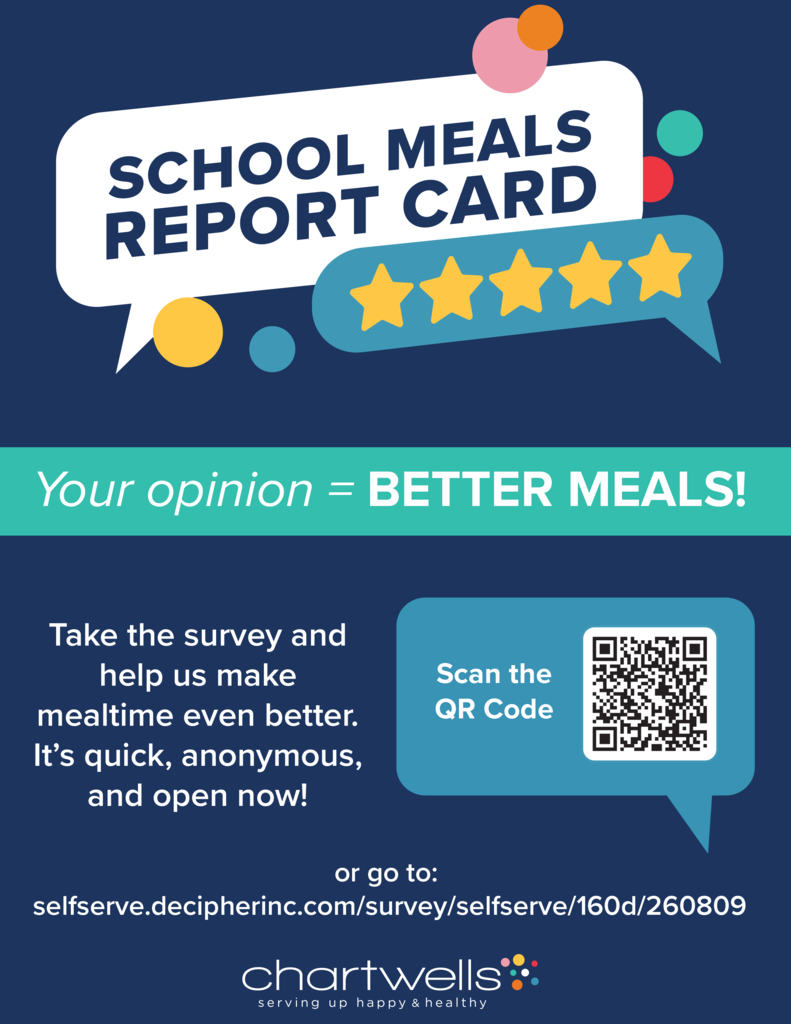 🍎🥪 We want your feedback on school meals!  Students, families and staff are invited to take the anonymous School Meals Report Card survey!  📅 Open through Nov. 6 🔗 https://selfserve.decipherinc.com/survey/selfserve/160d/260809#?  #VPPride #GoHawks