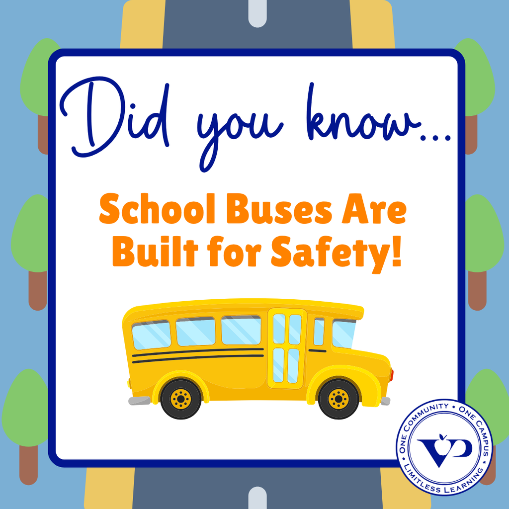 DID YOU KNOW? 🚌 School buses are one of the safest ways for students to travel to and from school! Their design includes special safety features, highly visible colors and flashing lights to help protect students. 💙🧡 Safety is always our priority at Valley Park!