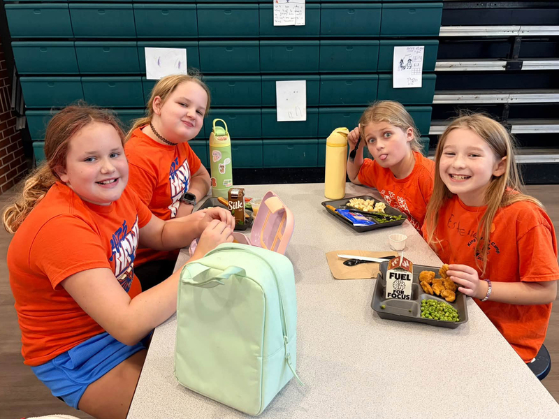 Students wearing their orange for Unity Day