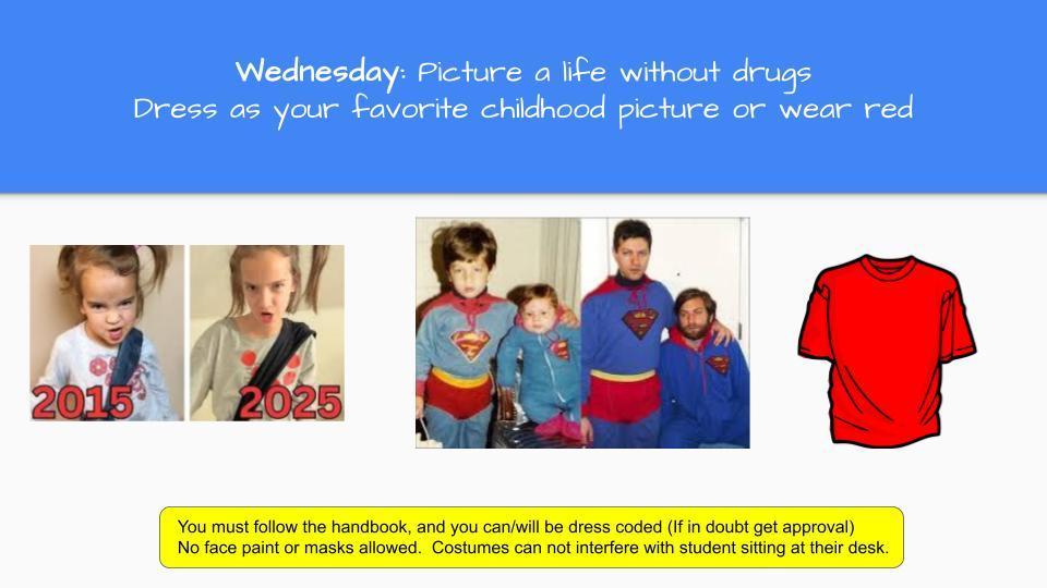 Wednesday Red Ribbon Week Information
