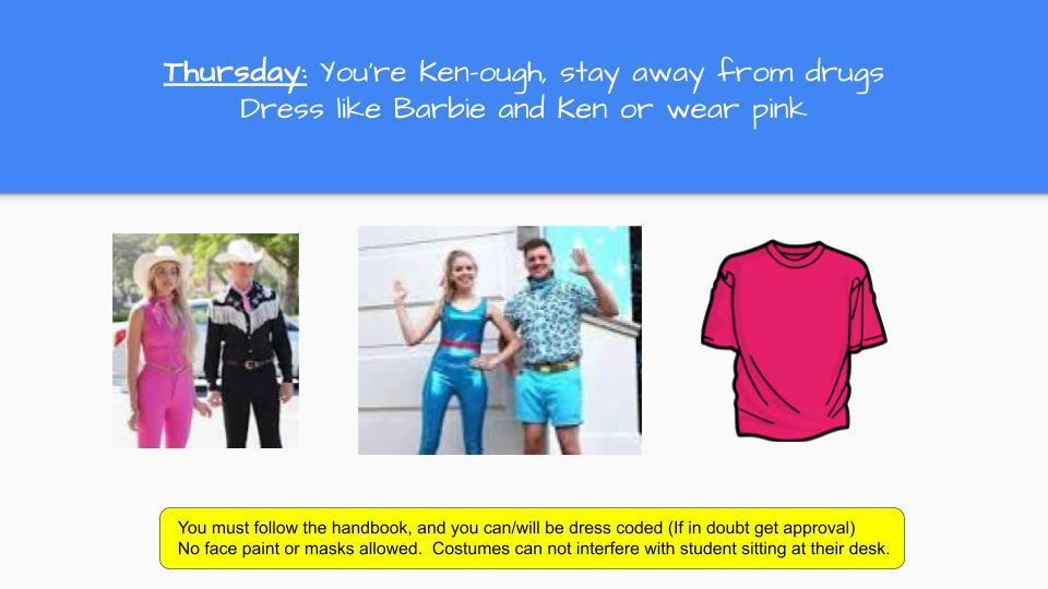 Thursday Red Ribbon Week Information