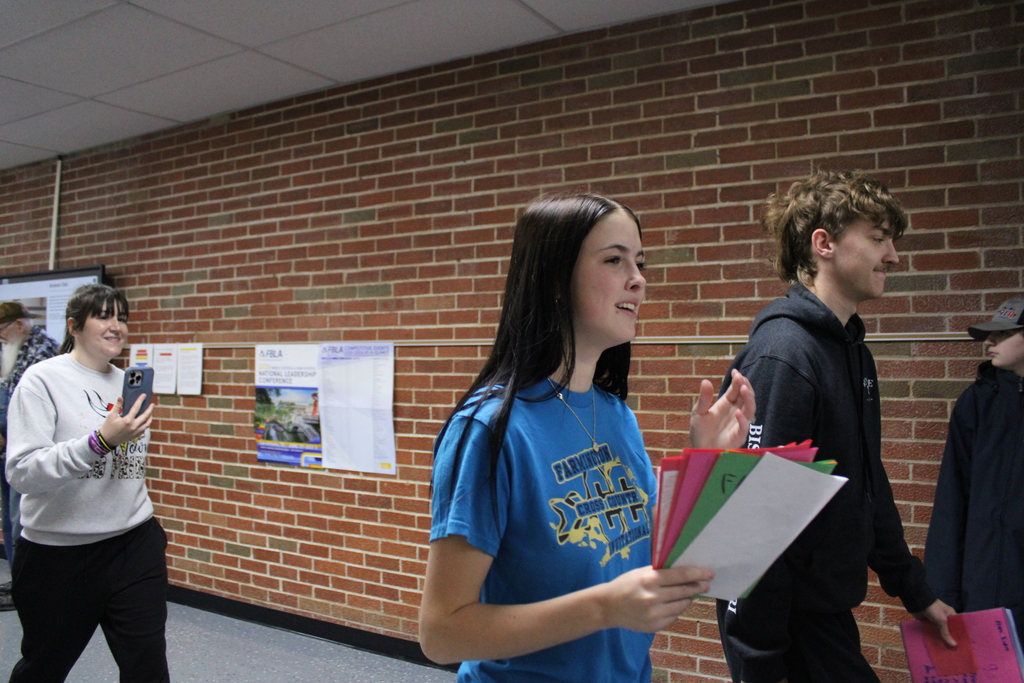 Students walking in the halway