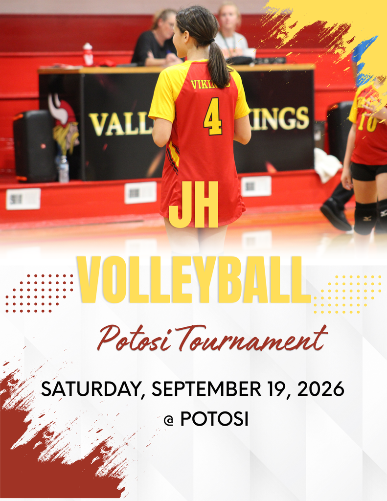 JH Volleyball Potosi Tournament Saturday, September 19, 2026 @ Potosi